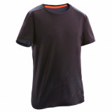 Tricou respirant S500 Educație fizică Negru Băieți, Domyos