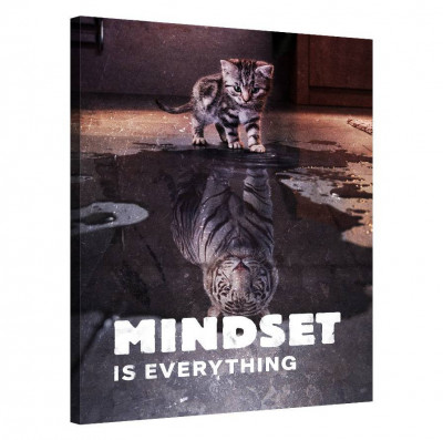 Tablou Canvas, Tablofy, Mindset is everything (Tiger), Printat Digital, 50 &amp;times; 70 cm foto