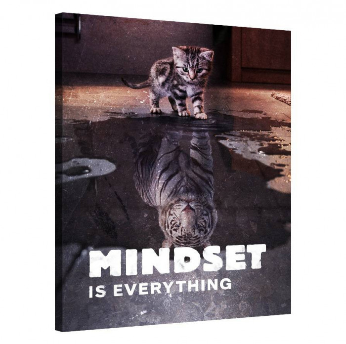 Tablou Canvas, Tablofy, Mindset is everything (Tiger), Printat Digital, 50 &times; 70 cm