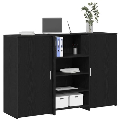 vidaXL Birou de recepție Stejar negru 155x50x103,5 cm Lemn prelucrat 3324197 foto