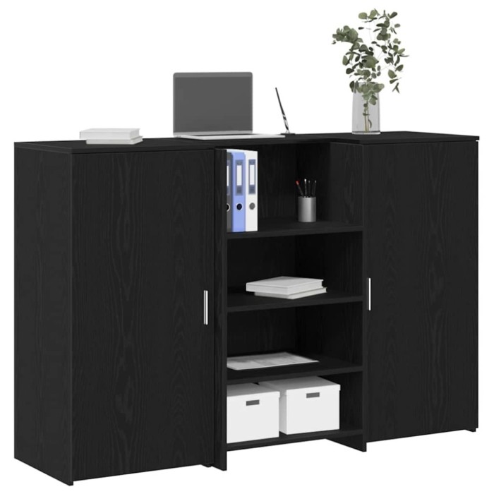 vidaXL Birou de recepție Stejar negru 155x50x103,5 cm Lemn prelucrat 3324197