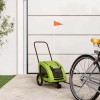 VidaXL Remorcă de bicicletă animale companie, verde textil oxford/fier 93976