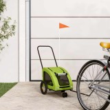 Cumpara ieftin Remorcă de bicicletă animale companie, verde textil oxford/fier