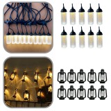 Ghirlanda luminoasa 10 metri, 10 becuri, alb cald, 220V, 2 modele