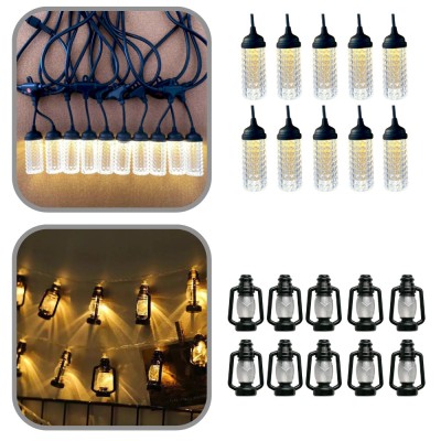 Ghirlanda luminoasa 10 metri, 10 becuri, alb cald, 220V, 2 modele foto