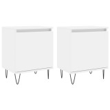 Noptiere, 2 buc, alb, 40x30x50 cm, lemn compozit, DKD Home Decor