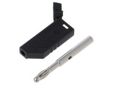 Conector banană 4mm neizolat negru HIRSCHMANN 24A 30VAC 60VDC 934100100