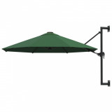 Umbrela soare, montaj pe perete, tija metalica, verde, 300 cm GartenMobel Dekor, vidaXL