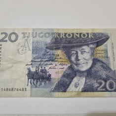 bancnota suedia 20 k 1991