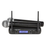 Set 2 microfoane VHF Azusa, modulatie FM, antena integrata, Negru
