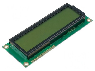 Afișaj LCD Alfanumeric 16x2 Galben-Verde LED foto