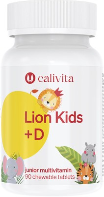 Vitamina D pentru copii, Lion Kids, 90 Tablete masticabile, CaliVita foto