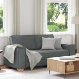VidaXL Canapea cu 2 locuri, gri &icirc;nchis, 140 cm, material textil
