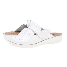 Saboti medicali barbati Fratelli Babb Ascot, piele naturala, bianco, 41