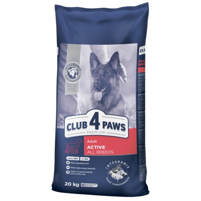 Club 4 Paws Hrana uscata caini activi, 20kg foto