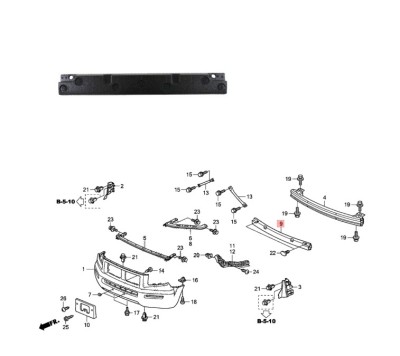 Absorber, armatura bara fata HONDA RIDGELINE, 03.2005-05.2015 foto