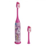 Periuță de Dinți Electrică, Model Unicorn, Culoare Roz, Cap de Rezervă Inclus, Pentru Copii, Oem
