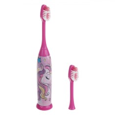 Periuță de Dinți Electrică, Model Unicorn, Culoare Roz, Cap de Rezervă Inclus, Pentru Copii