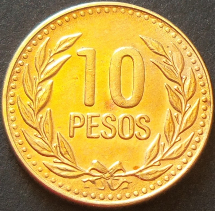 Moneda exotica 10 PESOS - COLUMBIA, anul 1989 * cod 260 A