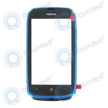 Capacul frontal al Nokia Lumia 610 albastru (cian)