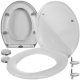 Capac WC universal Ruhhy cu &icirc;nchidere lenta, alb, montaj rapid