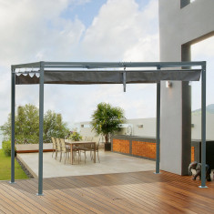 Outsunny Foisor Pergola cu Panza Glisanta pentru Exterior, 298 x 213 x 222 cm foto