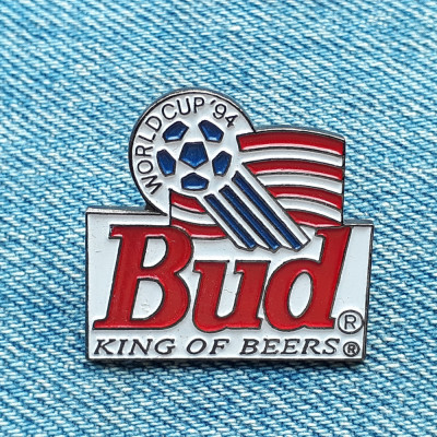 Insigna bere Bud Budweiser Campionatul de fotbal Worldcup 1994 bauturi alcoolice foto