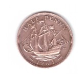 Moneda Anglia 1/2 / half penny 1963, stare foarte buna, curata, Europa, Bronz
