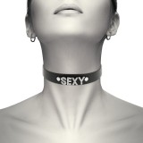 Chocker Strasuri SEXY - Colier Negru Chic Desire, Coquette Sexy Vegan Leather