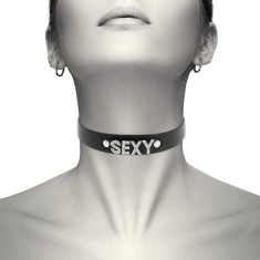 Chocker Strasuri SEXY - Colier Negru Chic Desire, Coquette Sexy Vegan Leather