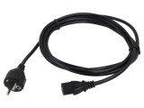 Cablu alimentare 3x1mm2 CEE 7/7, IEC C13 mamă, 3m, negru - Qualtek Electronics