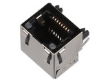 Conector RJ45 MOLEX 8p8c Cat 3 unghi 90&deg; aurit THT 43860-0016