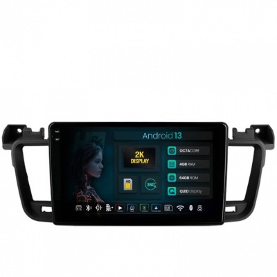 Navigatie 2K Peugeot 508 (2010-2018) 4GB RAM Android 13 Octacore Slot Sim 4G DSP GPS Wi-FI Carplay Android Auto USB Bluetooth Waze Touchscreen 9.5 Inc foto