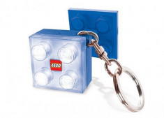 Breloc cu lanterna LEGO caramida 2x2 albastra (LGL-KE3W-B) foto