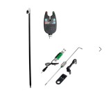 Set Senzori Pescuit cu Swinger Luminos &amp; Suport Lanseta - Impermeabil, Mufa Jack, Reglaj Ton/Volum/Sensibilitate, Tija Inox Antivant