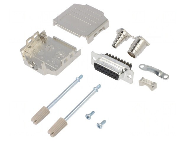 Conector D-Sub 15 PIN Mamă Drept cu Terminal de Șurub pentru Cablu