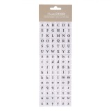 Autocolante Decorativ Stickers, 96 Bucăți, Litere Majuscule și Minuscule, Alb, Dimensiuni 1.5x1.5cm, Oem