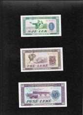 Set Albania 1 + 3 + 5 leka leke lek unc foto