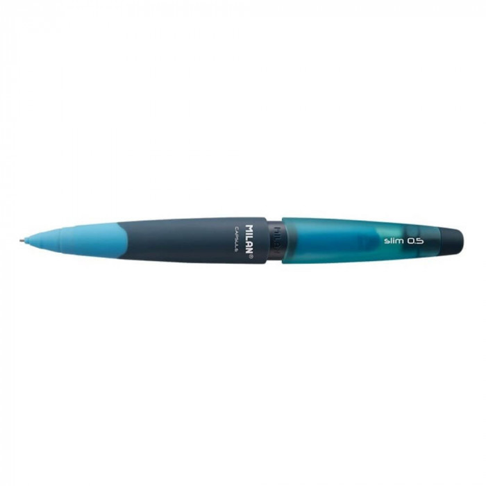 Creion Mecanic MILAN Capsule Slim, Mina de 0.5 mm, Corp din Plastic Albastru, Creioane Mecanice, Creion Mecanic cu Mina, Creioane Mecanice cu Mina, Cr