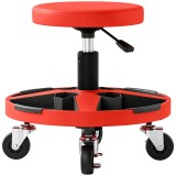 HOMCOM Taburet mobil pentru atelier cu tavă &Icirc;nălțime reglabilă de 40-52 cm Capacitate 135 kg cu roți pentru garaj Roșu | Aosom Romania