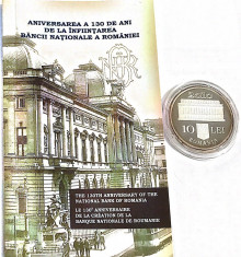 Moneda Ag aniversarea a 130 de ani de la infiin?area BNR - 2010 foto