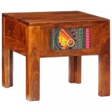 Gossi noptiera 40x40x36 cm din lemn masiv de salcam