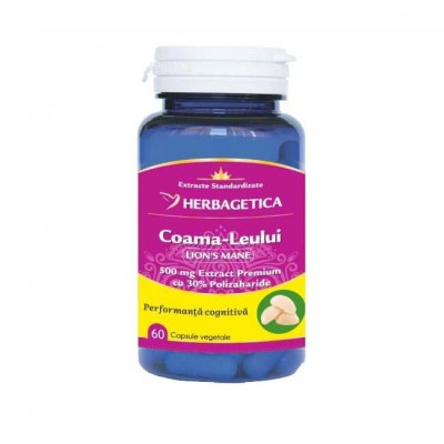 Coama Leului 60 capsule vegetale Herbagetica foto