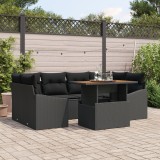 Gossi set de canapea de gradina de 7 piese cu perne negru ratan polietilenic