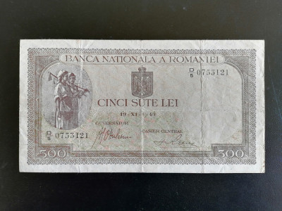 BANCNOTA- 500 LEI 1940 - ROMANIA foto