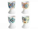 Set 4 suporturi oua portelan multicolor &Oslash; 4,5 cm x 7 H