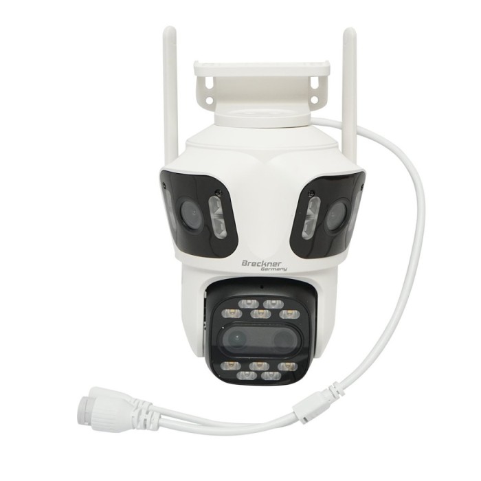 Camera de supraveghere 4 lentile, 3 obiective 12 MP, 2 CPU dual control, P2P WIFI 2.4GHz, PTZ cu senzor de miscare, night vision color, AI detectie u
