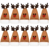 Set 10 Decoratiuni de Craciun, Flippy, pentru Sticle, Tacamuri, Model Ren, 14 x 6 cm, Multicolor