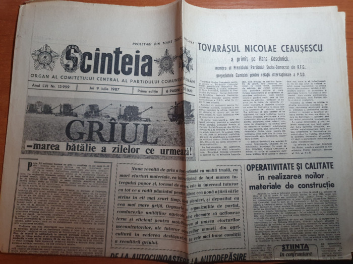 scanteia 9 iulie 1987-art. botosani,vrancea,valcea,mehedinti,iasi