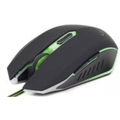 Mouse Gembird MUSG-001 , Optic , 2400 DPI , Gaming , Iluminare LED , Negru/Verde foto